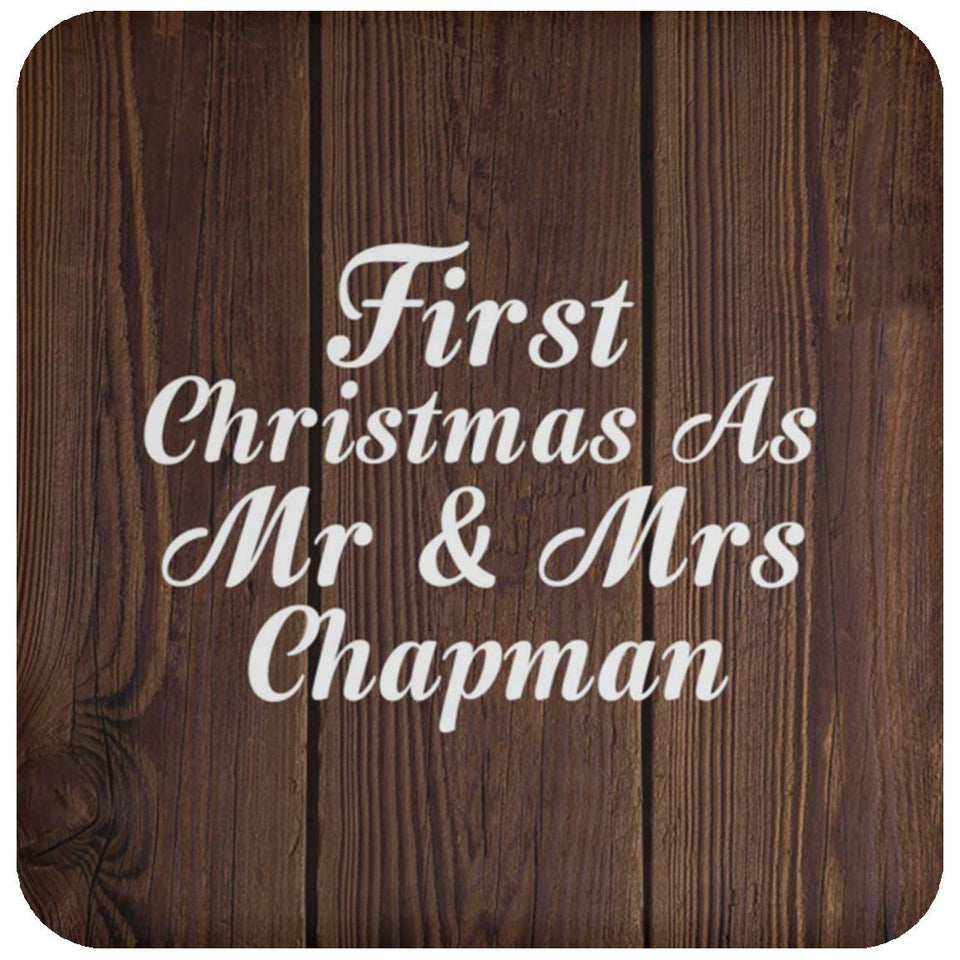 First Christmas As Mr & Mrs Chapman - Drink Coaster D