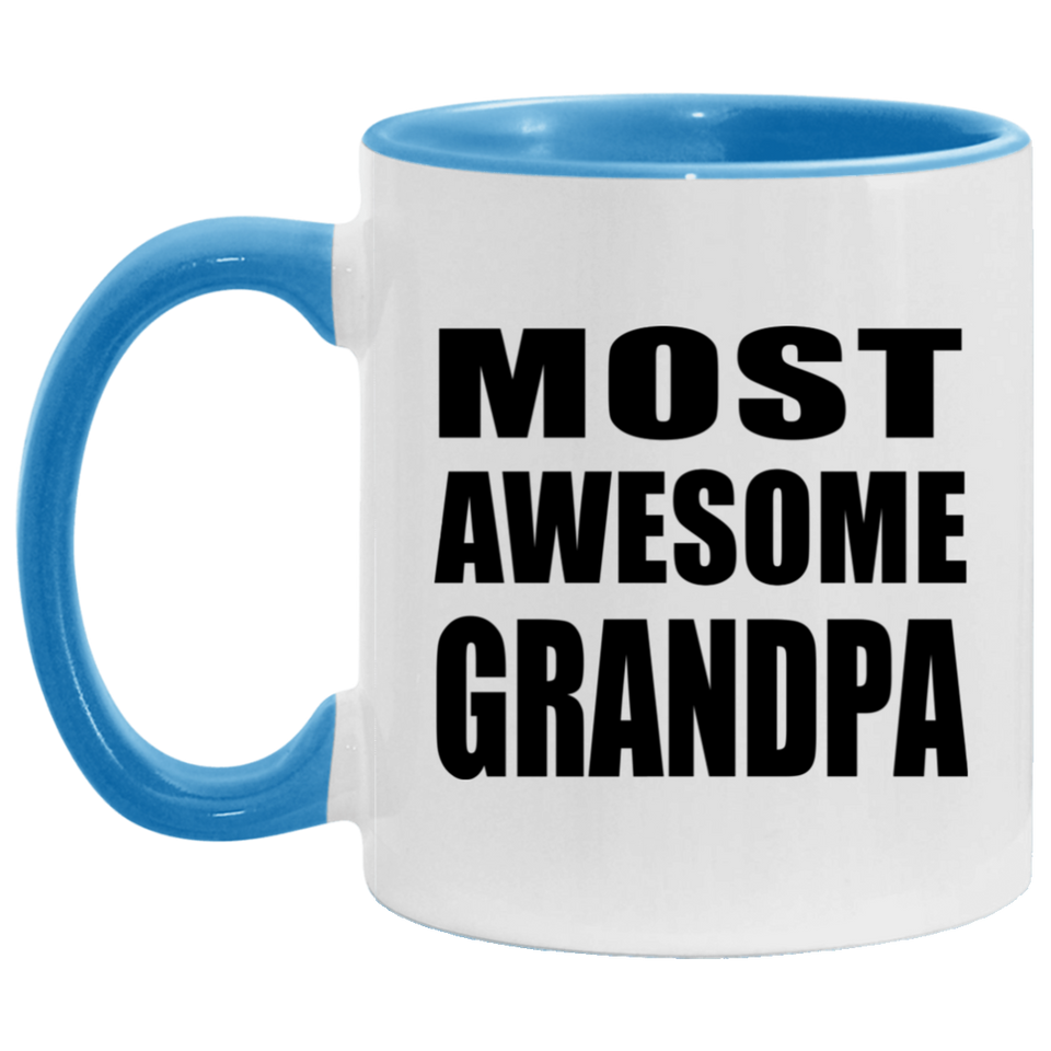 Most Awesome Grandpa - 11oz Accent Mug Blue