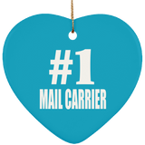 Number One #1 Mail Carrier - Heart Ornament