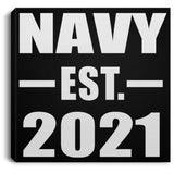 Navy Established EST. 2021 - Canvas Square