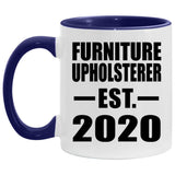 Furniture Upholsterer Established EST. 2020 - 11oz Accent Mug Purple