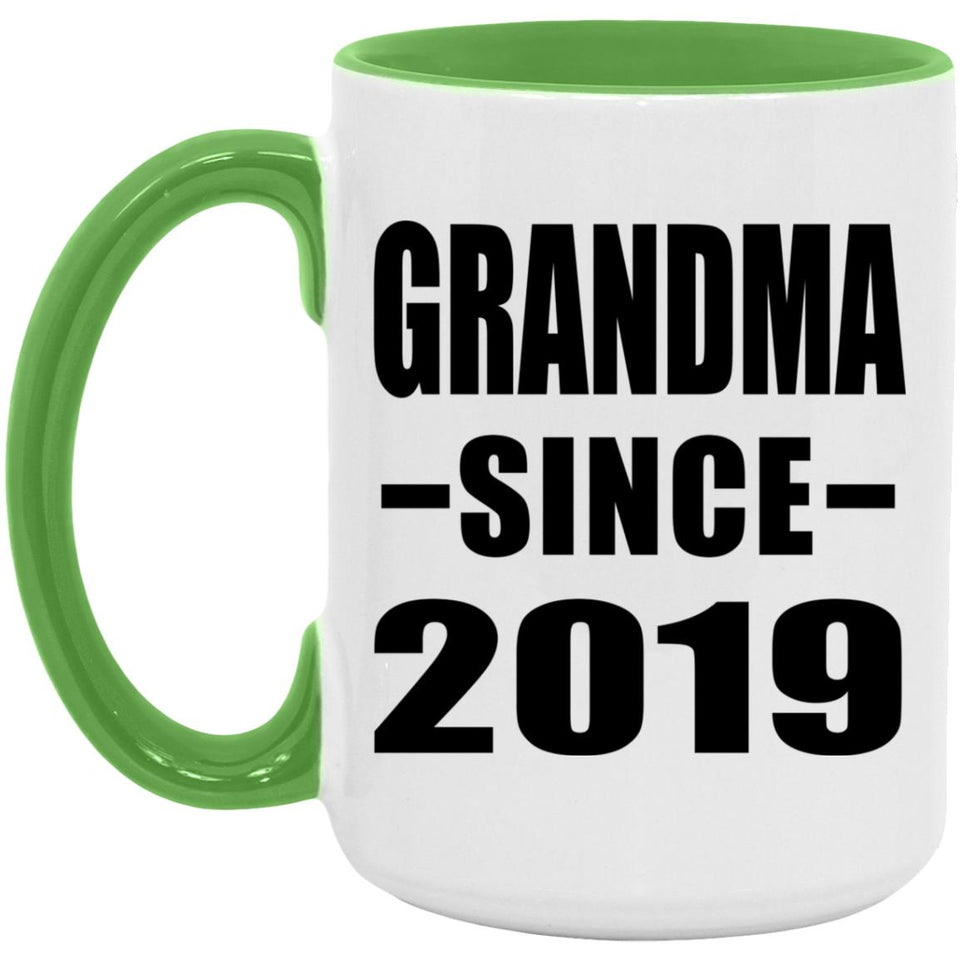 Grandma Since 2019 - 15oz Accent Mug Green