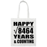 Happy 92nd Anniversary Square Root of 8464 Years & Counting - Tote Bag White