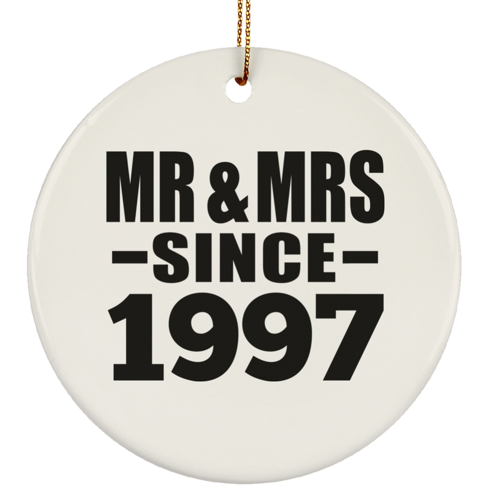 27th Anniversary Mr & Mrs Since 1997 - Circle Ornament