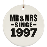 27th Anniversary Mr & Mrs Since 1997 - Circle Ornament