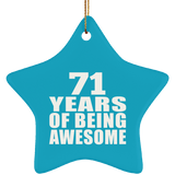 71st Birthday 71 Years Of Being Awesome - Star Ornament