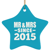 9th Anniversary Mr & Mrs Since 2015 - Star Ornament