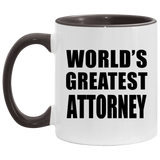 World's Greatest Attorney - 11oz Accent Mug Black