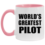 World's Greatest Pilot - 11oz Accent Mug Pink