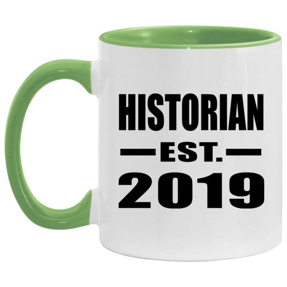 Historian Established EST. 2019 - 11oz Accent Mug Green