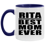 Rita Best Mom Ever - 11oz Accent Mug Purple