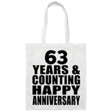 Happy 63rd Anniversary 63 Years & Counting - Tote Bag White