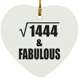38th Birthday Square Root of 1444 & Fabulous - Heart Ornament