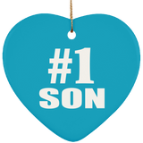 Number One #1 Son - Heart Ornament