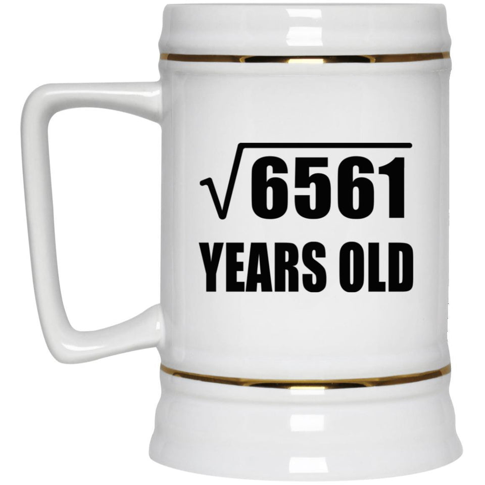 81st Birthday Square Root of 6561 Years Old - Beer Stein