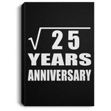 5th Anniversary Square Root of 25 Years Anniversary - Canvas Portrait