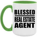 Blessed Real Estate Agent - 15oz Accent Mug Green