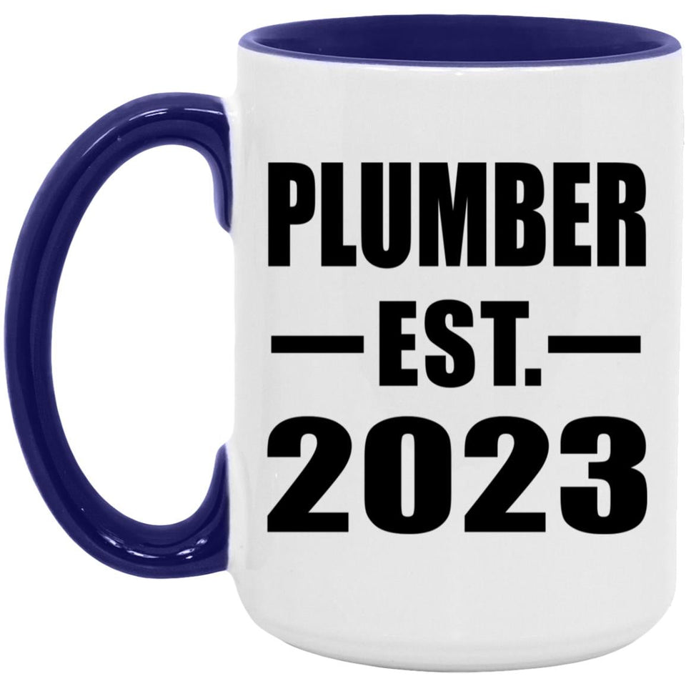 Plumber Established EST. 2023 - 15oz Accent Mug Purple