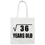6th Birthday Square Root of 36 Years Old - Tote Bag White