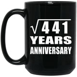 21st Anniversary Square Root of 441 Years Anniversary - 15oz Coffee Mug Black