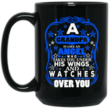 Grandpa Is Like An Angel Takes You Under His Wings - 15 Oz Coffee Mug Black