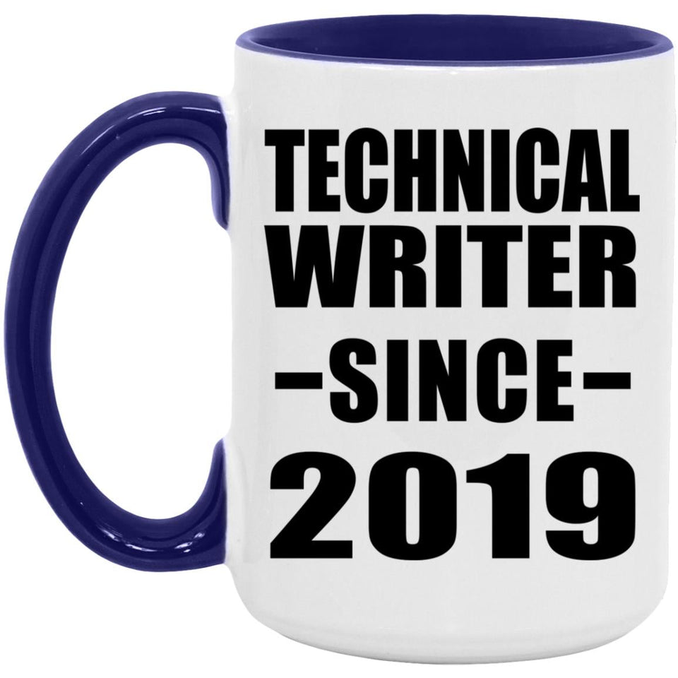 Technical Writer Since 2019 - 15oz Accent Mug Purple