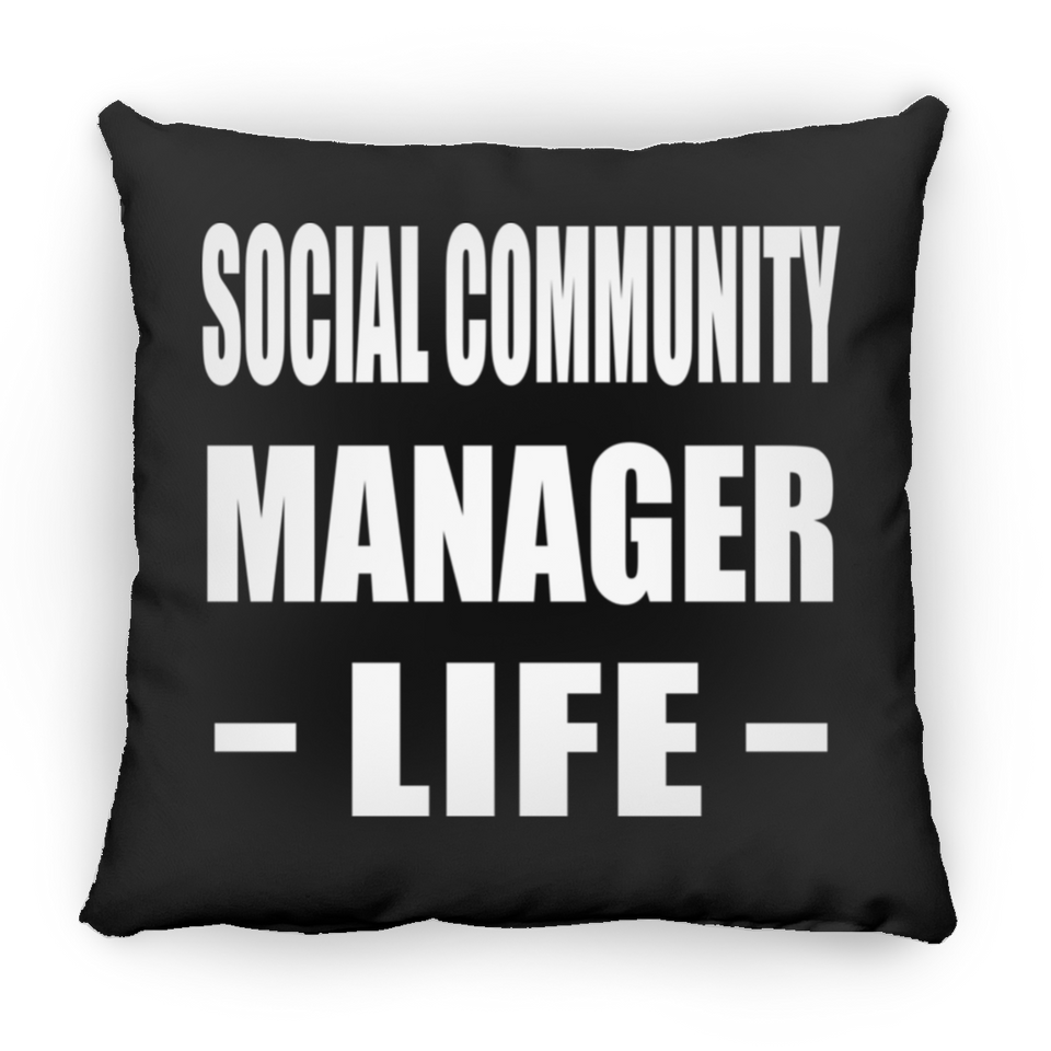 Social Community Manager Life - Throw Pillow Black
