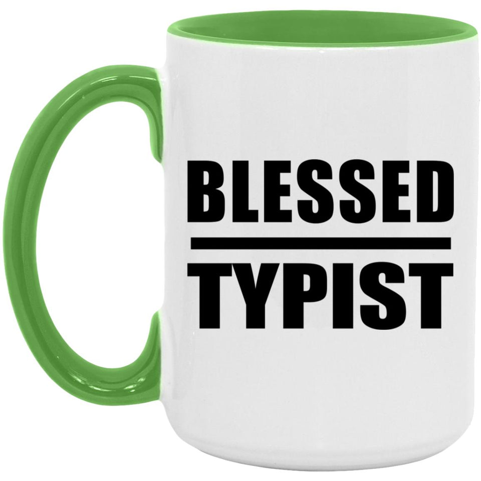 Blessed Typist - 15oz Accent Mug Green