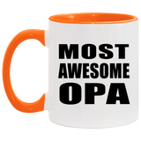 Most Awesome Opa - 11oz Accent Mug Orange