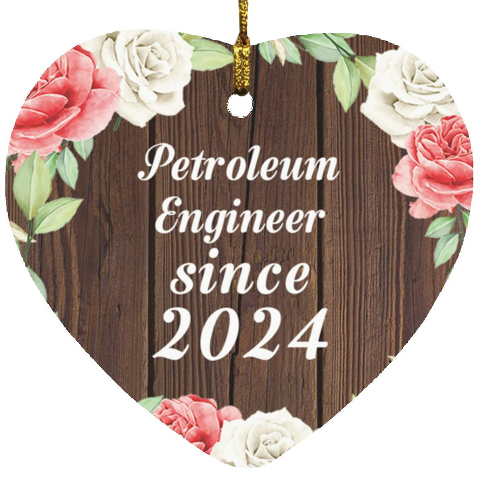 Petroleum Engineer Since 2024 - Heart Ornament A