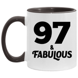 97th Birthday 97 & Fabulous - 11oz Accent Mug Black