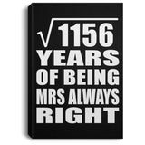 34th Anniversary Square Root of 1156 Years Mrs Always Right - Canvas Portrait