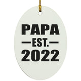 Papa Established EST. 2022 - Oval Ornament
