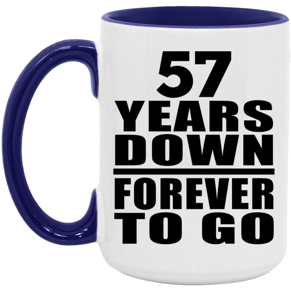 57th Anniversary 57 Years Down Forever to Go - 15oz Accent Mug Purple
