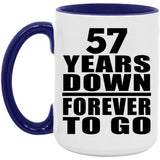 57th Anniversary 57 Years Down Forever to Go - 15oz Accent Mug Purple