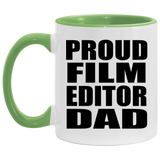 Proud Film Editor Dad - 11oz Accent Mug Green