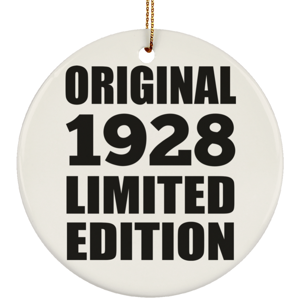 96th Birthday Original 1928 Limited Edition - Circle Ornament