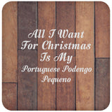 All I Want For Christmas Is My Portuguese Podengo Pequeno - Drink Coaster E