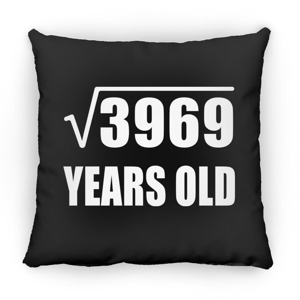 63rd Birthday Square Root of 3969 Years Old - Throw Pillow Black