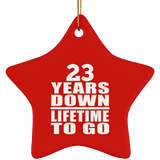 23rd Anniversary 23 Years Down Lifetime To Go - Star Ornament