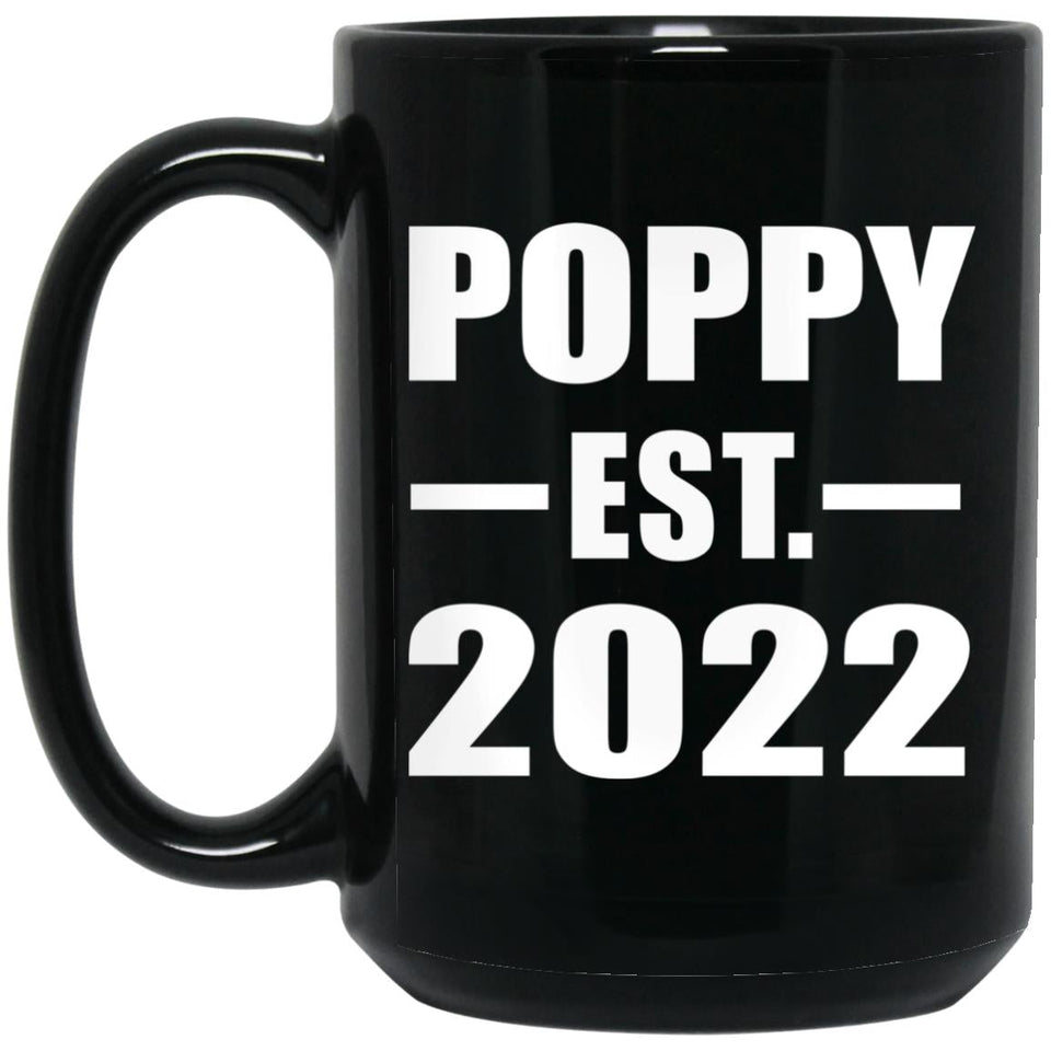 Poppy Established EST. 2022 - 15oz Coffee Mug Black
