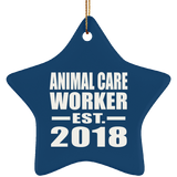 Animal Care Worker Established EST. 2018 - Star Ornament