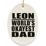 Leon World's Okayest Dad - Oval Ornament