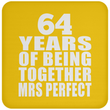 64th Anniversary 64 Years Of Being Mrs Perfect - Drink Coaster