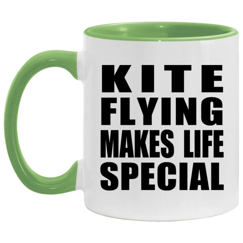 Kite Flying Makes Life Special - 11oz Accent Mug Green