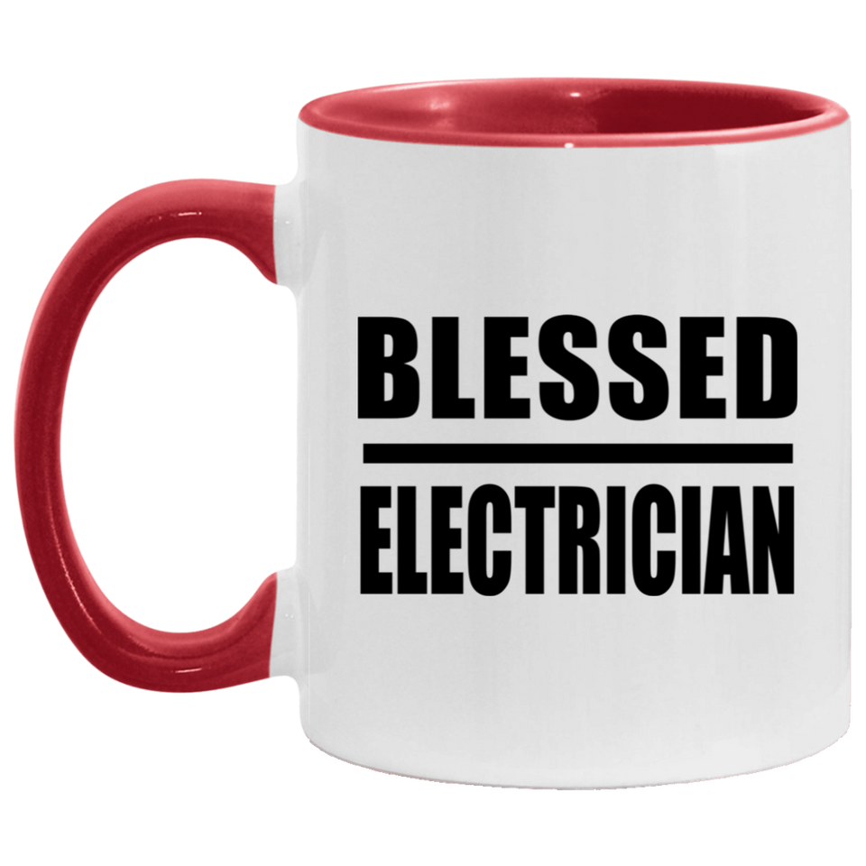 Blessed Electrician - 11oz Accent Mug Red
