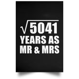 71st Anniversary Square Root of 5041 Years As Mr & Mrs - Poster Portrait