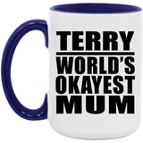 Terry World's Okayest Mum - 15oz Accent Mug Purple