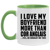 I Love My Boyfriend More Than Cor Anglais - 11oz Accent Mug Green