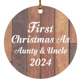 First Christmas As Aunty & Uncle 2024 - Circle Ornament E